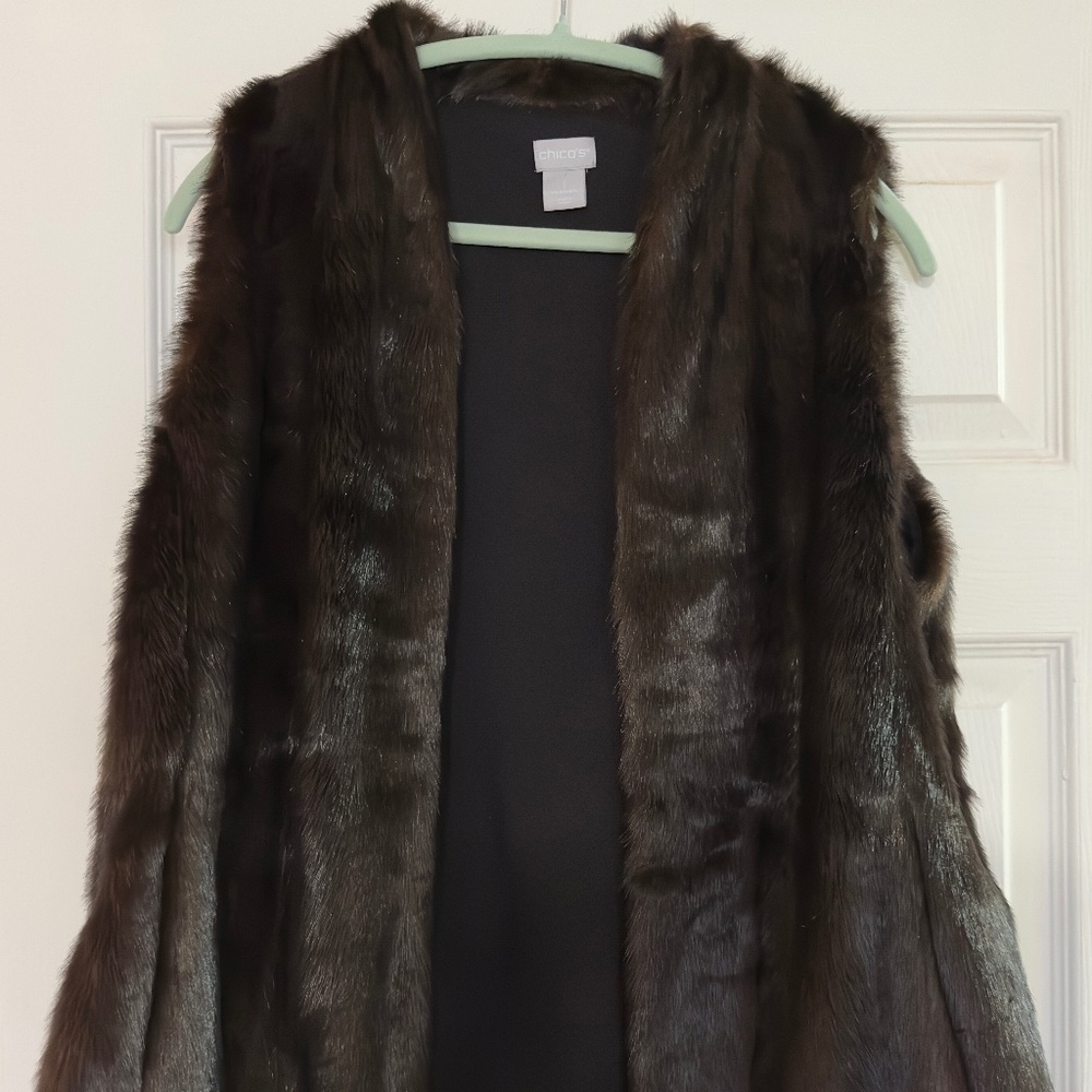 CHICOS Faux-Fur Vest